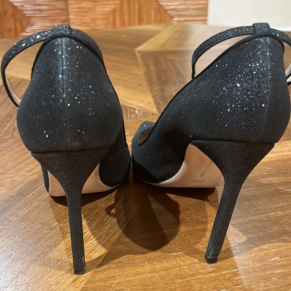 Manolo Blahnik BB strap black glitter size 7.5 - Picture 2 of 4